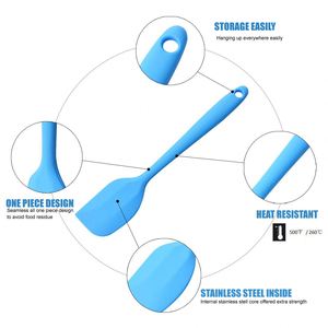 New Design Wholesale Heat Resistant Silicon Baking Spatula Cooking <b>Cake</b> Silicone Spreader Spatula Set - Product Image 3