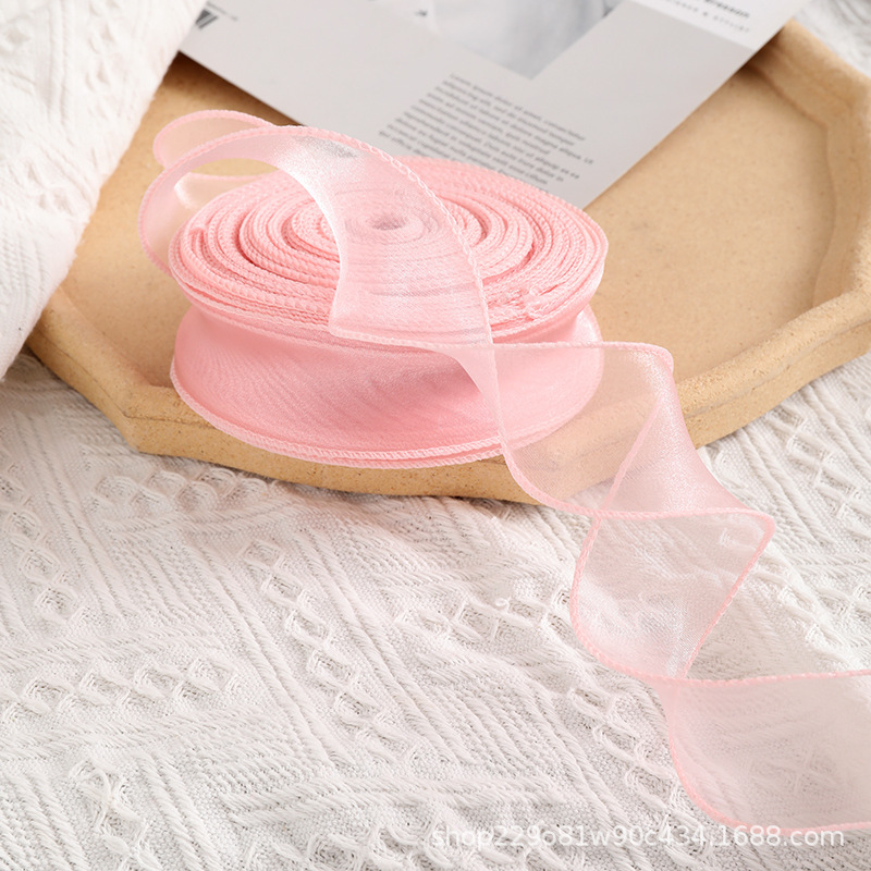 Grande assiette rose poussiéreux 4CM40 yards fil queue de poisson
