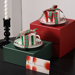 Light Luxury Nordic Solid Color Ceramic Coffee Mug Set Modern 3D Dishwasher & <b>Microwave</b> Safe with Tray Gift Box - Product Image 3