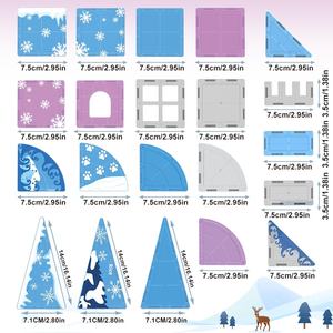 Blocs de construction magnétiques pour enfants 3D STEM Magic, fenêtre colorée, monde de la glace et de la neige, animaux marins, ensembles en plastique - Product Image 4