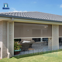 Stores à enroulement extérieurs économiques, étanches, avec protection UV intégrée, motorisés, pour pergola, design traditionnel, horizontaux