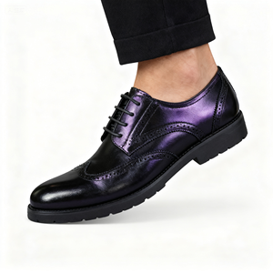 Sepatu Slip-On modis untuk pria, sepatu kulit cokelat Formal kualitas tinggi dengan fitur ringan dan harga dijual - Product Image 2