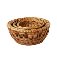 Panier rond polyvalent en plastique pour pain, fruits et pop-corn pour le salon et le stockage des aliments