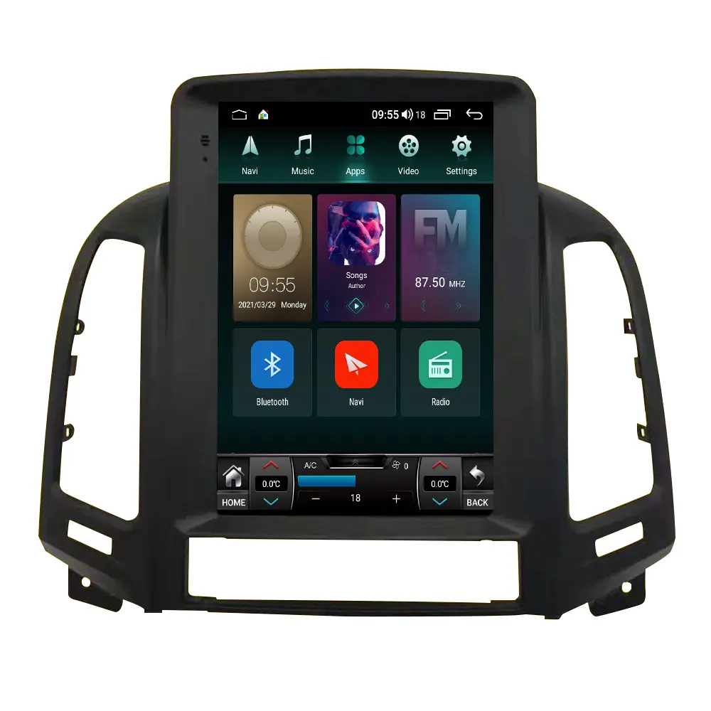 Автомагнитола на Android 11 с вертикальным экраном для Hyundai Santa Fe 2006-2012, автомобильная аудиосистема IPS DSP 4G LTE GPS