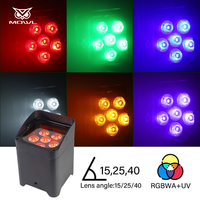 Pack de 4 projecteurs LED Par sans fil 6x18W RGBWA UV 6 en 1 avec télécommande DMX WiFi, batterie et sac de transport