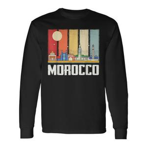 Camiseta de Manga Larga con Diseño del Horizonte de Marruecos, Recuerdo Africano, Regalo de Viaje - Product Image 1
