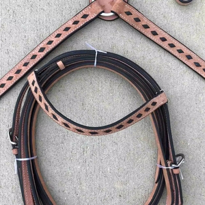Ensemble de collier de poitrine en cuir de vachette de qualité supérieure Western Headstall Horse Tack léger pour l'équitation Trending Designs pour la saison - Product Image 1