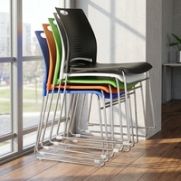 Chaises rembourrées empilables pour salles de classe et salles de conférence, chaise de conférence ergonomique sans accoudoirs pour événements et réunions