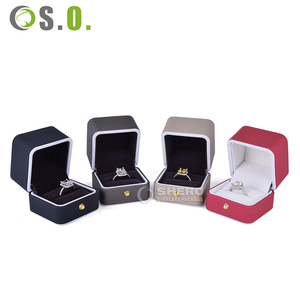 Boîte d'emballage de bijoux en cuir PU de luxe avec bouton pression doré, plusieurs tailles pour bagues, colliers, bijoux haut de gamme - Product Image 5