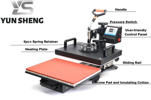 ماكينة الكبس الحراري متعددة الوظائف مقاس 29*38 للطباعة بالنقل الحراري والتسامي، كومبو <span class=keywords><strong>10</strong></span> في <span class=keywords><strong>1</strong></span> للأحذية والقبعات والأقلام والأكواب والقمصان - Product Image 3