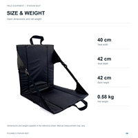 Coussin de siège pliable pour stade avec support dorsal, chaise rembourrée pour le sol, idéal pour le camping, les concerts et les sports de plein air