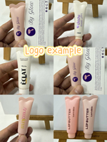 Tubes de baume à lèvres en silicone à presser, emballage en plastique souple vide, logo personnalisé, huile à lèvres, brillant à lèvres, tube de brillant à lèvres, applicateur en plastique