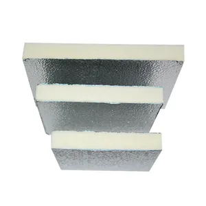 Fireproof aluminum foil polyurethane foam board pu foam pre-insulated ventilation duct polyurethane panel for HVAC air duct