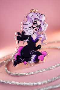 Breloque Chibi en Acrylique OEM/ODM Anime Marvel Rivals <span class=keywords><strong>Black</strong></span> <span class=keywords><strong>Cat</strong></span> Felicia Hardy Spiderman <span class=keywords><strong>Comics</strong></span> - Product Image 2