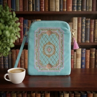 Harga Pabrik Tas Beludru Bordir Kustom, Sarung Buku, Penutup E-reader Dengan Rumbai dan Tali Pergelangan Tangan