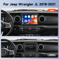 Autoradio Android Podofo 9 pouces 2 Din 4+64G pour Jeep Wrangler JL 2018-2021, Carplay/Android Auto sans fil, OEM ODM, vente en gros