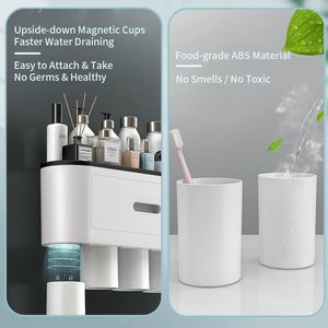 Home Bathroom Organizers Automatic Multi-functional Wall Mounted Plastic Battery Powered Eco-Friendly <b>Toothbrush</b> <b>Holder</b> Set - Product Image 4