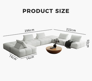 Set di Divani Modulari Moderni a 3 Posti, Letto Singolo, Divano Compresso per Soggiorno, Imballaggio Sottovuoto, Arredamento per Appartamenti, Magazzini e Centri Commerciali - Product Image 6