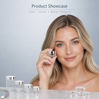 Pot à crème rond vide ISMAN avec capuchon argenté pour poudre de cristal, paillettes, ongles, 15ml, 20ml, 60ml, emballage cosmétique transparent en PS/AS, vente en gros