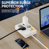 VINISEM Industrial EU Plug Extension Power Socket 4 Way 2 USB 2 Type-C Port Protector contra sobretensiones Protección contra sobrecarga eléctrica 4 Way 2