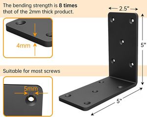 Soportes Triangulares de Acero Negro Resistente para Postes de 4x4/6x6, para Muebles y Decoración del Hogar - Product Image 1