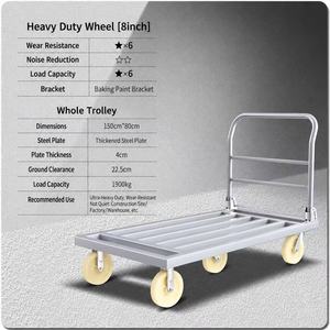 Carretilla de Mano <span class=keywords><strong>Plegable</strong></span> de Acero de Alta Resistencia, 1900 kg, 150x80 cm, <span class=keywords><strong>Carro</strong></span> de Transporte Portátil para Herramientas Industriales y Compras - Product Image 1