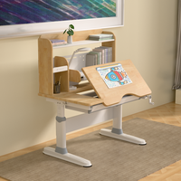 Bureau d'étude ergonomique réglable bleu moderne pliable en bois durable pour les garçons à l'intérieur dans la chambre à coucher salon pour l'école à la maison