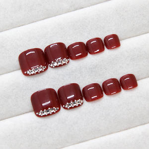 Venta al por Mayor <span class=keywords><strong>de</strong></span> 24 <span class=keywords><strong>Uñas</strong></span> Postizas Rojas para los <span class=keywords><strong>Pies</strong></span>, <span class=keywords><strong>Uñas</strong></span> Acrílicas Artificiales <span class=keywords><strong>de</strong></span> Alta Calidad <span class=keywords><strong>de</strong></span> Fábrica - Product Image 4