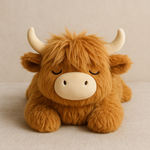 Oem/ODM Tùy chỉnh cao nguyên bò lo lắng cứu trợ microwavable trọng đồ chơi sang trọng mềm huggable Thú nhồi bông cho êm dịu thoải mái - Product Image 1