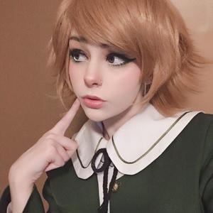 Ainizi 35ซม.สั้นวิกผมสังเคราะห์สีน้ำตาล Danganronpa ตัวละคร Chihiro Fujisaki คอสเพลย์วิกผม - Product Image 2