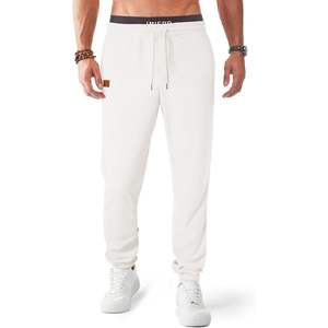 JMIERR Pantalon de jogging fuselé décontracté pour homme Pantalon de gym Poches Taille extensible Cordon de serrage Pantalon de survêtement gaufré Anti-rides Pli coloré - Product Image 3