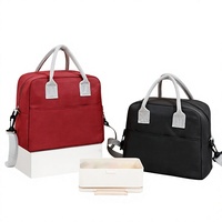 Sac isotherme portable en polyester épaissi pour boîte à bento, sans fermeture, design moderne et minimaliste pour pique-nique en extérieur