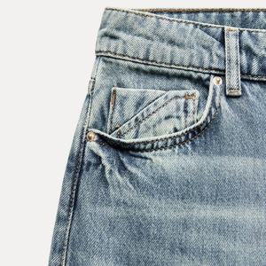 Jeans de mezclilla para mujer al por mayor, estilo Y2K, casual, personalizados, lavado azul, estilo boyfriend, cintura baja, pierna súper ancha, holgados - Product Image 4