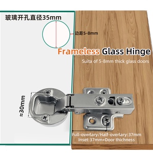 Charnière de meuble hydraulique Edward en acier inoxydable à fermeture douce réglable, 35 mm, pour armoire de cuisine moderne, ouverture 110°, en promotion - Product Image 4
