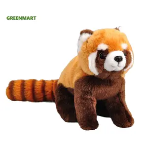 Greenmart – Animal en peluche Panda rouge réaliste, Oem Odm, animaux tricotés réalistes, nouveau Style, Panda rouge réaliste, Offre Spéciale