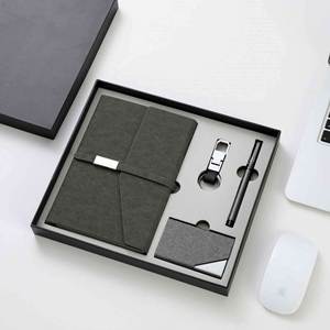Caja de Regalo Corporativa de Lujo Personalizada, Exquisita, con Cuaderno Promocional, Llavero, Estuche para Tarjetas, Papel con Serigrafía, para Bodas - Product Image 2
