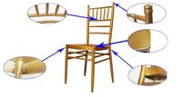 Chaise d'hôtel empilable en métal doré de luxe avec coussin en mousse, sièges modernes pour banquets de mariage et événements