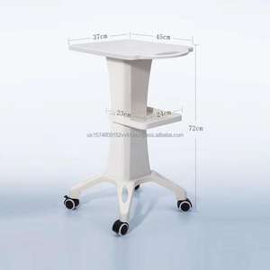 Chariot de salon de beauté en ABS blanc, table de traitement roulante, support de soins de la peau et de spa avec roues verrouillables - Product Image 1