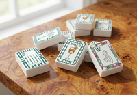 Jeu de Mahjong Américain Caki Law Rence en Acrylique – Tuiles de Mahjong Personnalisées Thème Fleurs – Cadeau de Fête Familiale de Haute Qualité