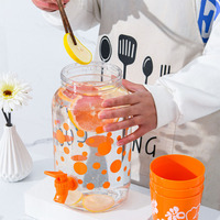 Distributeur de boissons, de jus de fruits et de vin en plastique de grande capacité 2,5 L/3,8 L, avec robinet