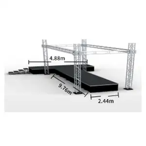 T形跑道灯光舞台讲台音乐会灯光桁架系统铝舞台出售