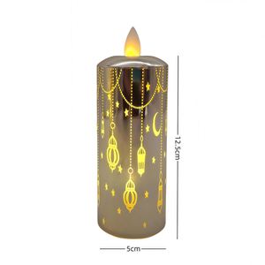 Mubarak Led Gold Lights Eid Decor <b>Candle</b> Light Warm White Battery Operated Ramadan Pillar <b>Candles</b> - Product Image 4