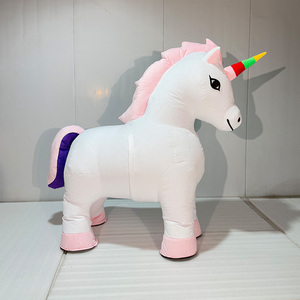 MOQ 1PCS Giant Pony <strong>Horse</strong> Inflatable Cosplay Standing Rainbow Unicorn Cartoon <strong>Mascot</strong> <strong>Costume</strong> for Kids Birthday Party Decorations - Product Image 4