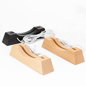 Base lumineuse pour déplacement sable Art hêtre <span class=keywords><strong>sablier</strong></span> support petite veilleuse Base en bois artisanat 3D sable ornement en gros - Product Image 5