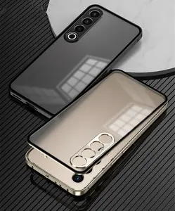 For Meizu 21 Case,Metal Aluminium Magnet Shockproof Shell,Camera Protection Back Transparent Phone Case Funda For Meizu 21