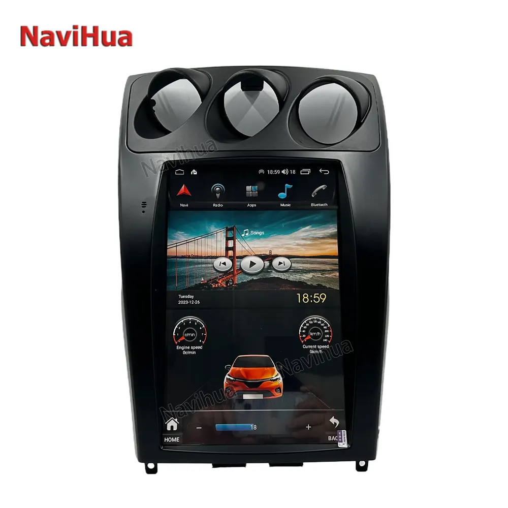 NaviHua nueva actualización unidad principal estéreo Android 13 para pantalla Vertical Tesla para Nissan 350Z 128Gb WIFI 4G SIM Audio Video