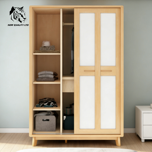 Armoire coulissante en bois, nouvelle conception, éco-responsable, petite quantité minimale de commande, personnalisable, pour chambre à coucher, fournie directement par l'usine, au meilleur prix. - Product Image 3