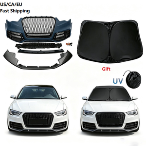 Kit carrosserie style RS5 pour pare-chocs avant de voiture 12-16 A5 <span class=keywords><strong>S5</strong></span> avec calandre noire en nid d'abeille et pare-soleil avant pour <span class=keywords><strong>Audi</strong></span> A5 <span class=keywords><strong>S5</strong></span> B8.5 2012-2016 - Product Image 1