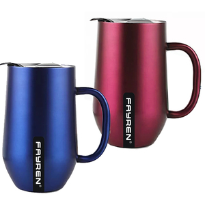 Watersy แก้วไวน์สแตนเลสสตีลติดผนังสองชั้น,แก้วทรงไข่พร้อมฝาเลื่อนโลโก้ตามสั่งขนาด12ออนซ์ - Product Image 5