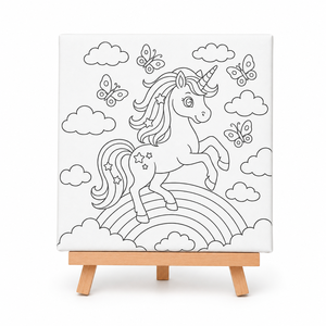 Toile tendue en bois écologique 20x20cm, style dessin animé pré-dessiné, pour peinture à l'huile DIY, idéale pour portraits d'adultes - Prix de gros abordable - Product Image 4
